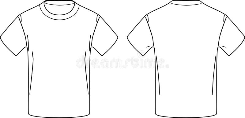 Camiseta Masculina Blanca Dibujo Delantero Y Trasero Del Contorno  Ilustración del Vector - Ilustración de individuo, camisa: 96106061