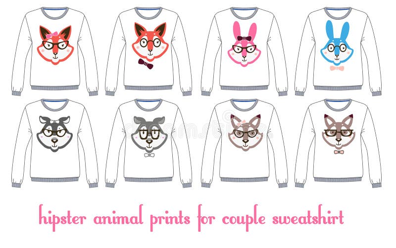 Camisetas de Longsleeve con las plantillas de las caras de los animales libre illustration Camisetas de Longsleeve con las plantillas de las caras de los animales libre illustration