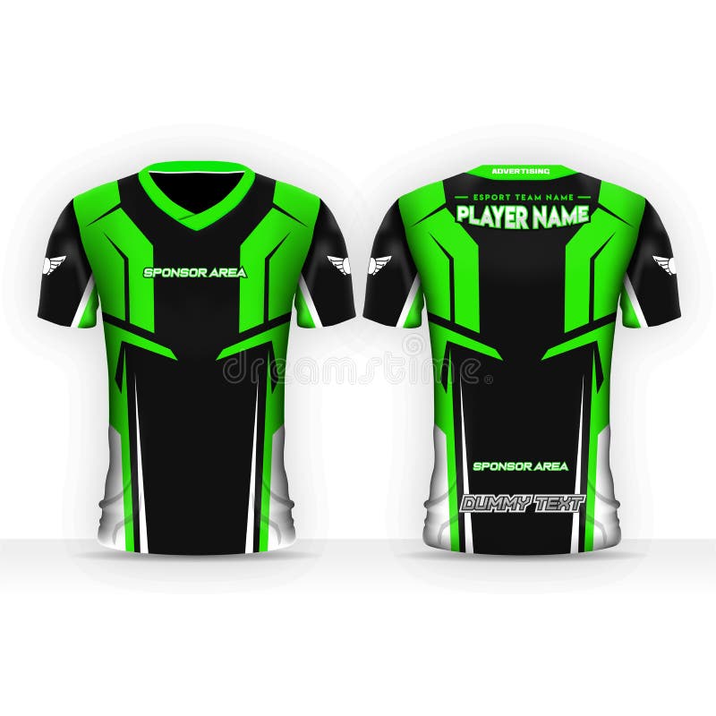 Camisetas Verde Diseño Para Los Jugadores Con Estilo Diseño Moderno Ilustración Vector - Ilustración de jersey, negro: 216563424