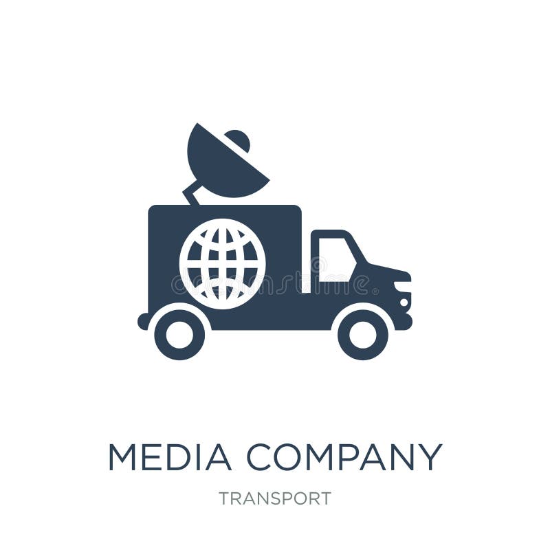 camión de la compañía de los medios con el icono por satélite en estilo de moda del diseño camión de la compañía de los medios co libre illustration camión de la compañía de los medios con el icono por satélite en estilo de moda del diseño camión de la compañía de los medios co libre illustration