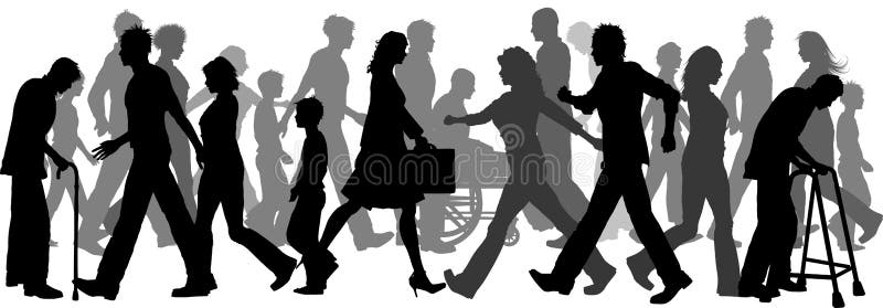 Camminare della gente illustrazione di stock Camminare della gente illustrazione di stock