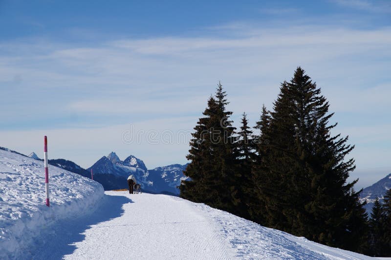 Camminatore sulla montagna fotografie stock libere da diritti Camminatore sulla montagna fotografie stock libere da diritti