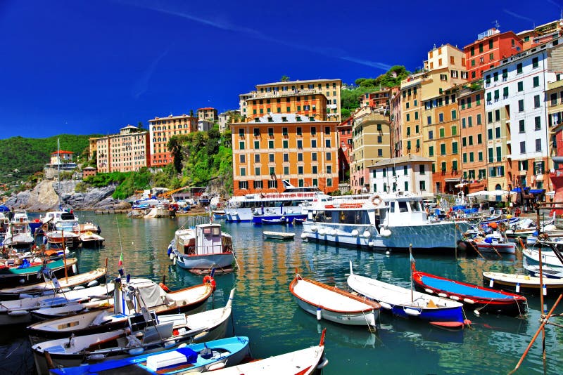 Colorful Camogli, Ligurian coast, Italy. Colorful Camogli, Ligurian coast, Italy