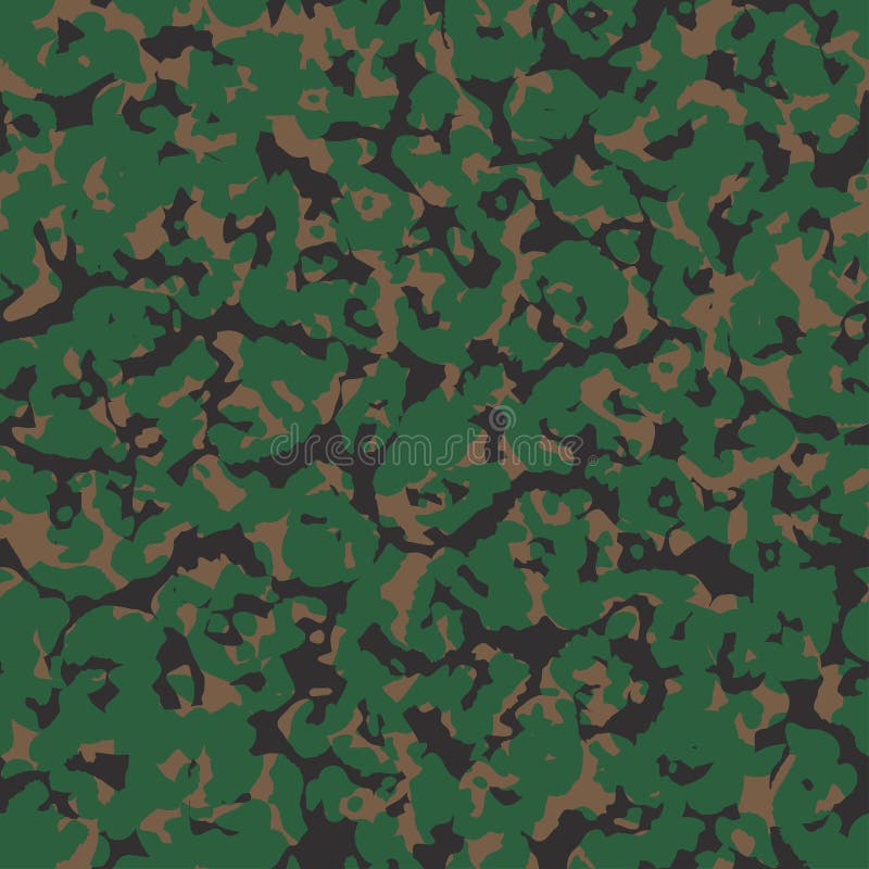 Green Camouflage Pattern Background. Seamless Green Camouflage