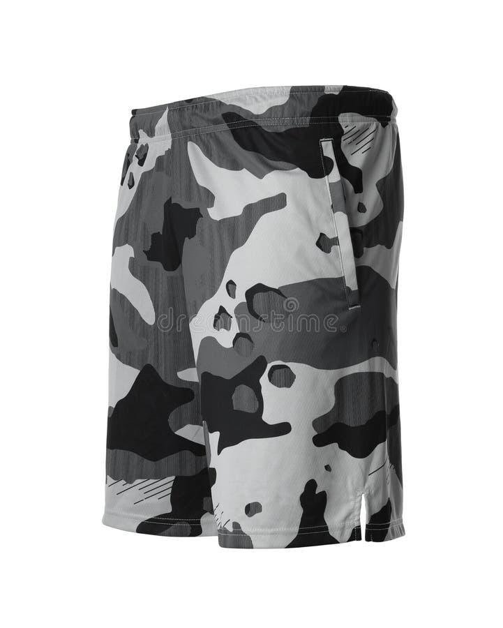 Camouflage Men`s Shorts Isolated on White. Sports Clothing Stock Photo ...