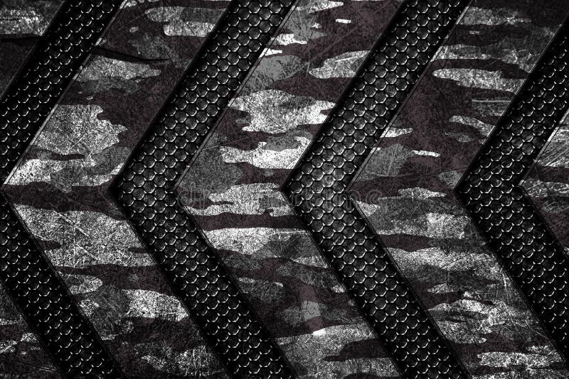 Camouflage metal and mesh background and texture
