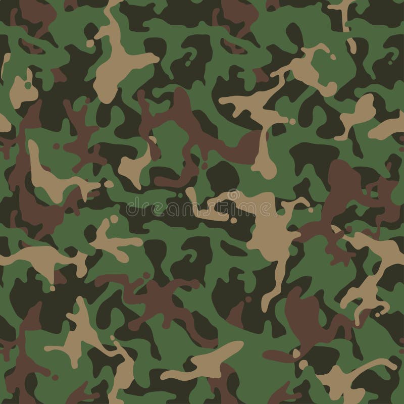 Military Camouflage, Texture Repeats Seamless. Camo Vector Pattern