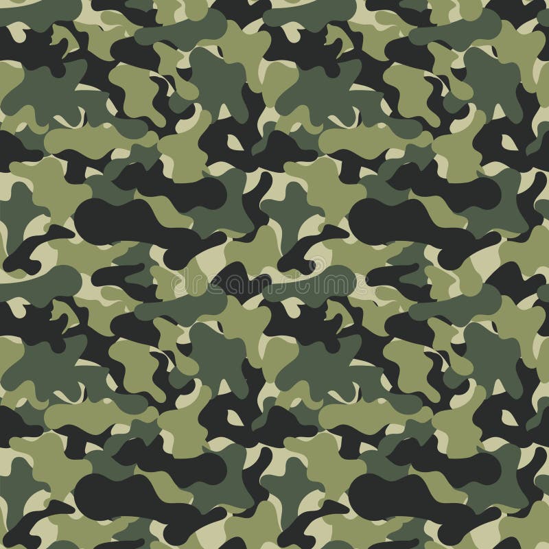 Camouflage Seamless Pattern Texture. Abstract Modern Vector Military