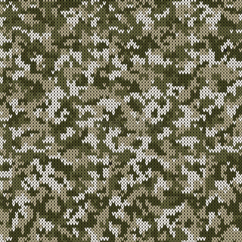 Camouflage Style Knitted Pattern in Light Green Colors