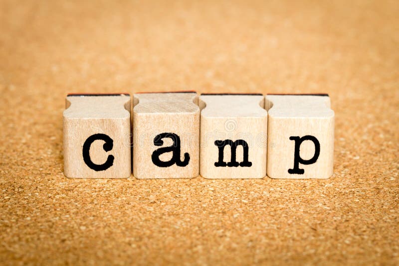 Camp Word With Orange Color, With Palm Trees And Surfboards Suitable