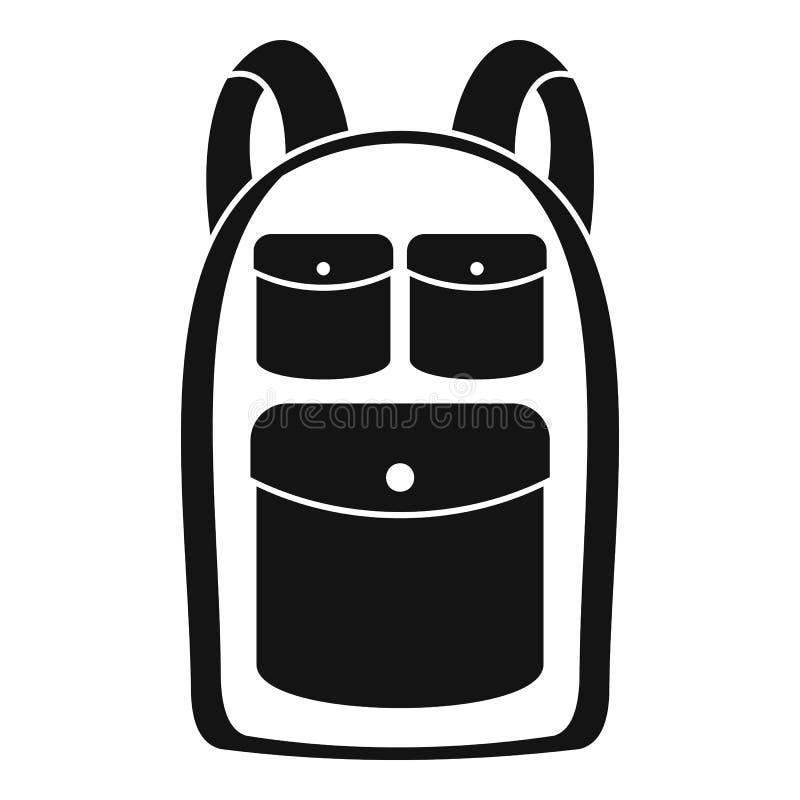 School bag. Backpack pixel art icon. Isolated on white background vector  illustration. Design for stickers, app and logo. Stock Vector