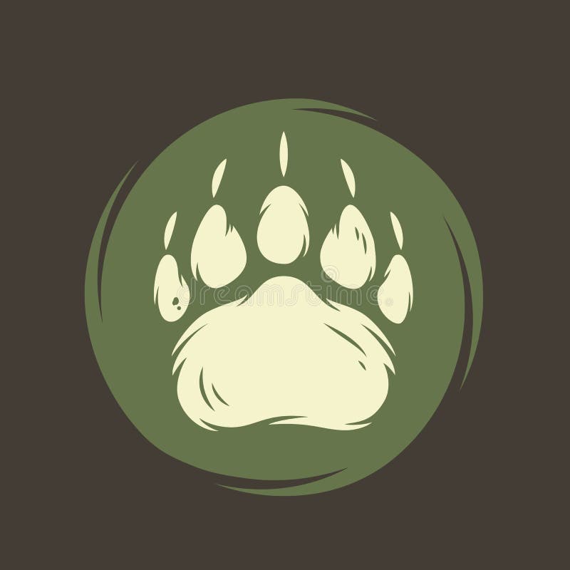 Camping Footprint with Wolf Paw for Wild Life Stock Vector ...