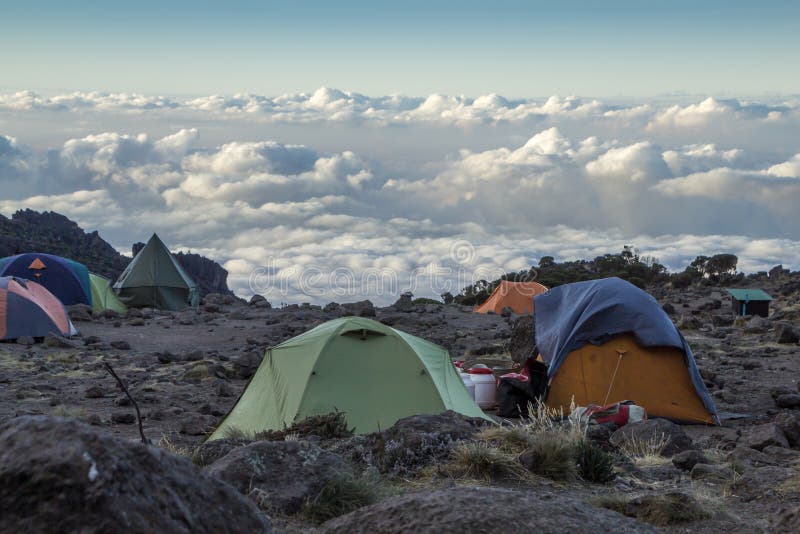 Camp de Kilimanjaro Barranco photos libres de droits Camp de Kilimanjaro Barranco photos libres de droits