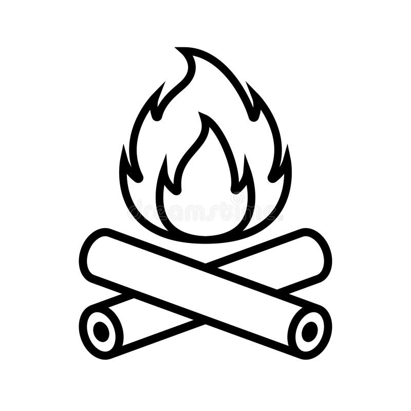 Camp Fire Bonfire Icon Vector Design Template Stock Illustration