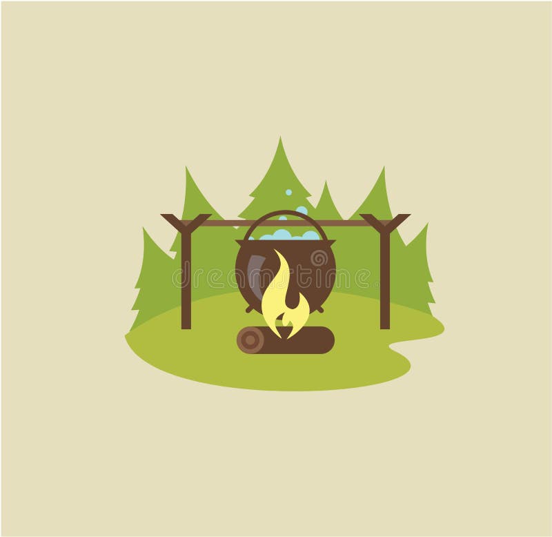 Camp fire illustration