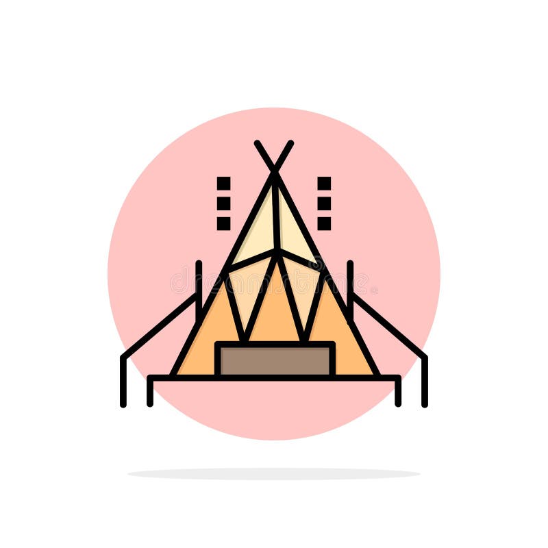 Camp, tente, icône plate campante de couleur de fond abstrait de cercle illustration libre de droits Camp, tente, icône plate campante de couleur de fond abstrait de cercle illustration libre de droits