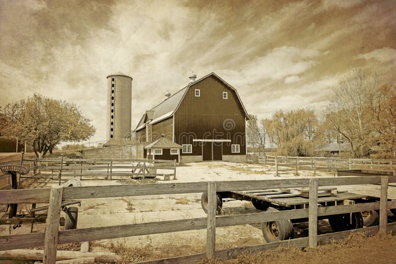 American Countryside Farm - Vintage Design. American Countryside Farm - Vintage Design