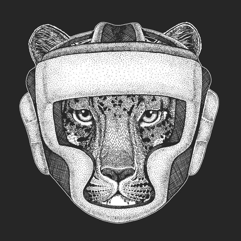 Campeón Animal Atlético Del Boxeo ` Salvaje Del Gato-o Del Leopardo Del  Gato - Impresión De La Pantera De La Montaña Para La Cami Ilustración del  Vector - Ilustración de reyerta, engranaje: 119601745