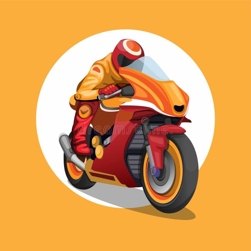 ação de corrida de motocicleta dos desenhos animados 4696506 Vetor