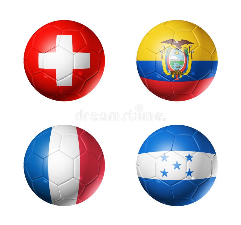 Campeonato do mundo de Brasil bandeiras de 2014 grupos E na bola de futebol ilustração stock Campeonato do mundo de Brasil bandeiras de 2014 grupos E na bola de futebol ilustração stock