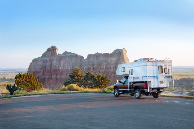 Camper in the Badlands