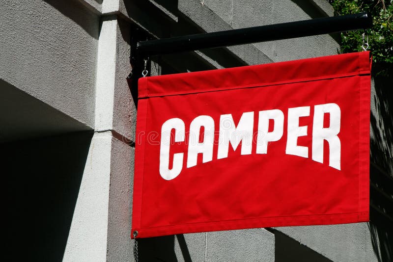 Camper banner editorial image. Image of entrance, suspended - 100992070