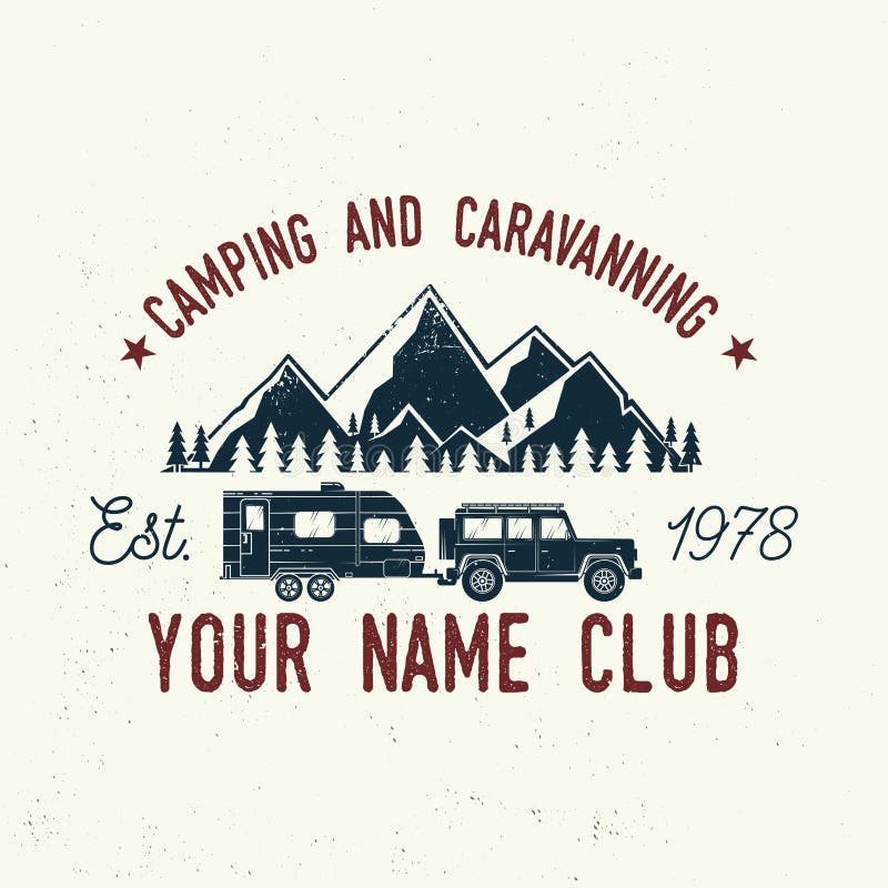 Camper and Caravaning Club. Vector Illustration. Stock Vector ...