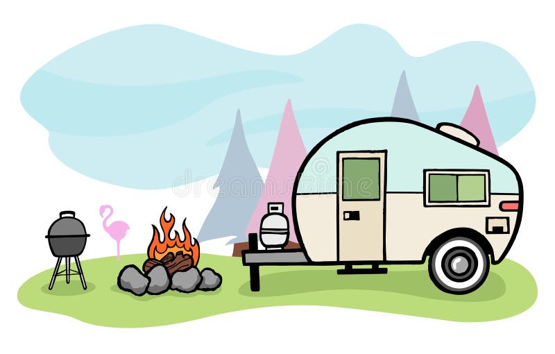 camper cartoon clipart free