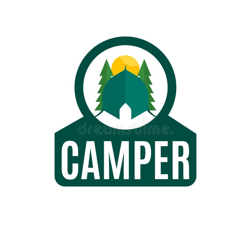 Camper Logo Isolated On White Background For Your Web, Mobile An Stock