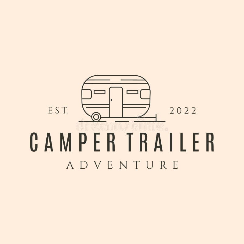 Camper Trailer Line Art Logo Vector Symbol Illustration Design Stock ...