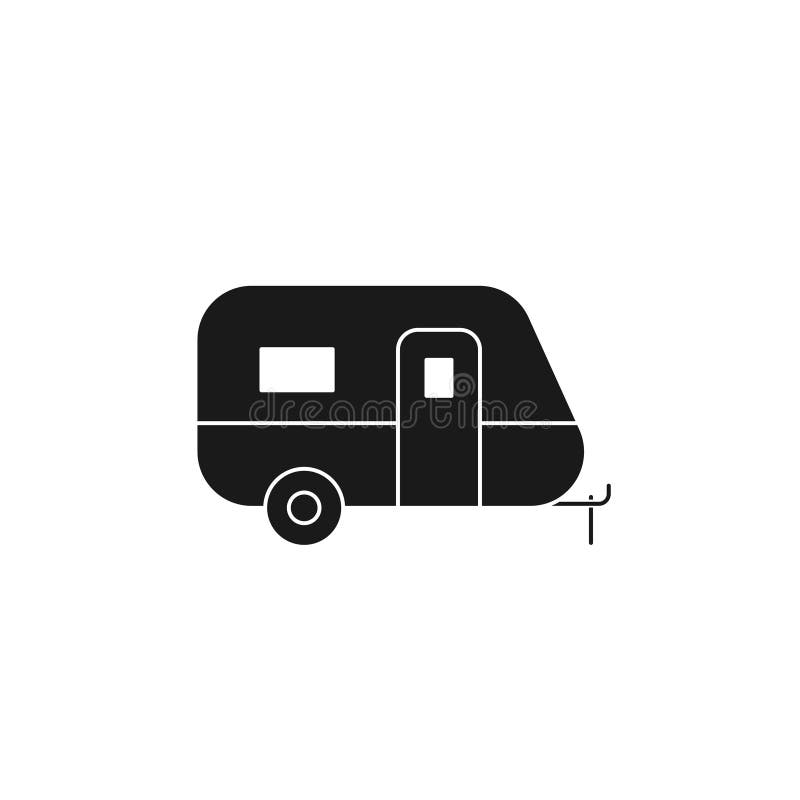 Camper trailer silhouette. 