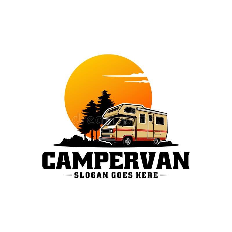 Camper Van - Caravan - Motor Home Illustration Logo Vector Stock Vector ...