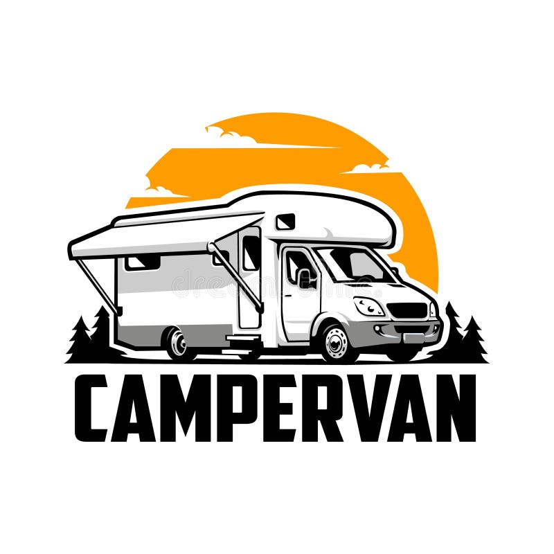 Campervan Motorhome RV Logo Vector Art Isolated Stock Vector ...