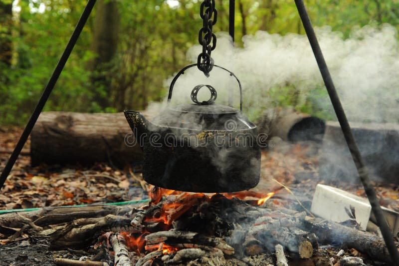 Campfire Boiling a Kettle