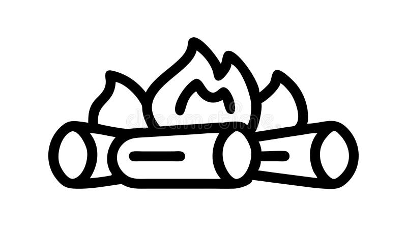 Campfire Bonfire Outline Vector Icon for Camping Outdoor Heat vetor design Generative AI vektor illustrationer