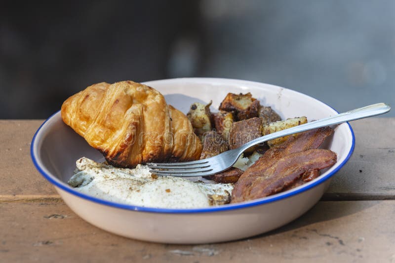 Campfire Breakfast stock photo. Image of homesteading 268387744