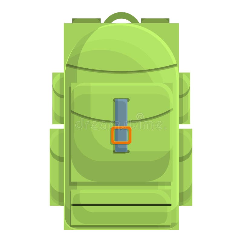 Camping Backpack Icon, Cartoon Style Stock Vector Illustration of