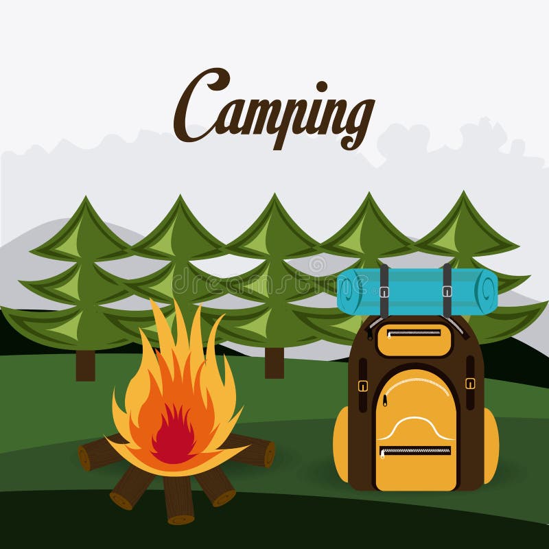 Camping Design, Vector Illustration. Stock Vector - Illustration of ...