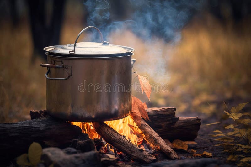 https://thumbs.dreamstime.com/b/camping-kettle-hangs-over-fire-forest-summer-active-holidays-vacation-ai-generated-fresh-food-simmers-cooking-273463331.jpg