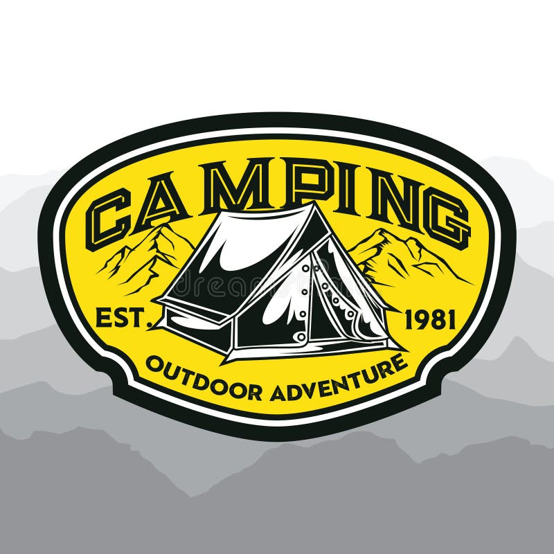 Camping Lamp Vintage Black and White Adventure Outdoor Logo Vector ...