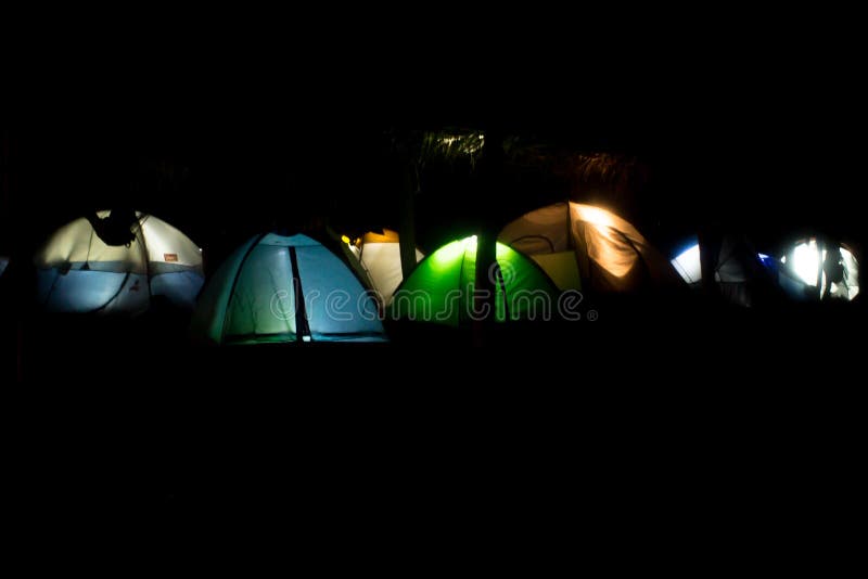 Camping tents at night stock photo. Image of sand, campingtents 81358672