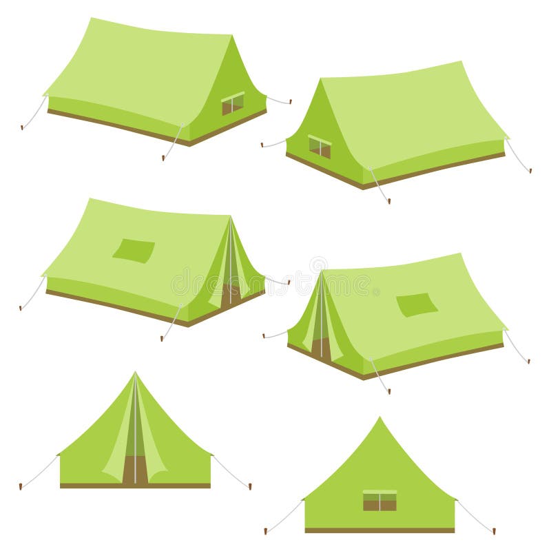 Campingowy namiot w 3D, isometric ilustracja wektor