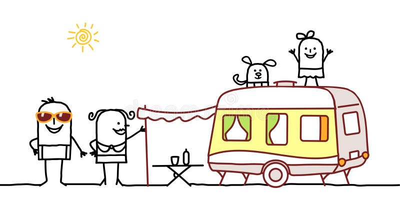 campingowy samochodowy rodzinny lato ilustracja wektor campingowy samochodowy rodzinny lato ilustracja wektor