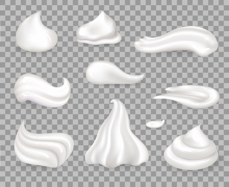 Campioni crema montati deliziosi dolci molli messi royalty illustrazione gratis
