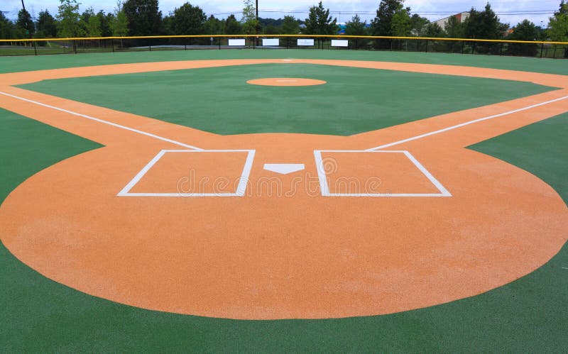 Baseball field closeup in sunny morning. Baseball field closeup in sunny morning