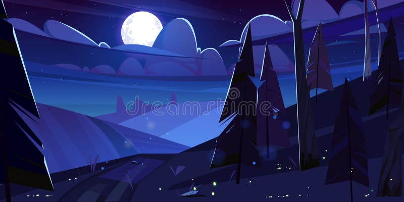 Campo De Fondo De Naturaleza De Dibujos Animados De Paisajes Nocturnos Ilustración del Vector - Ilustración de noche, oscuro: 229299643 Campo De Fondo De Naturaleza De Dibujos Animados De Paisajes Nocturnos Ilustración del Vector - Ilustración de noche, oscuro: 229299643