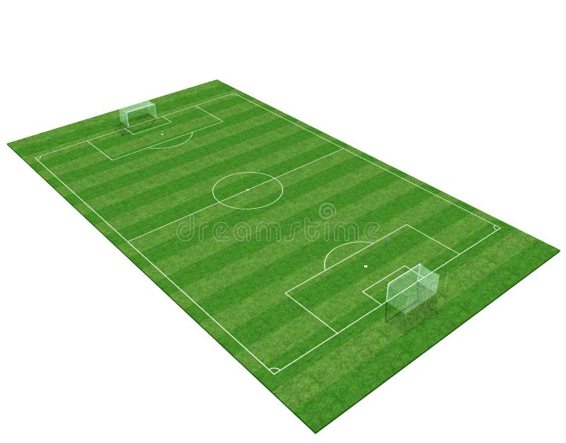 campo de fútbol 3d stock de ilustración campo de fútbol 3d stock de ilustración
