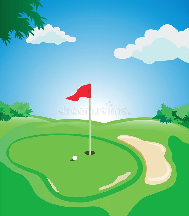 Campo de golf stock de ilustración Campo de golf stock de ilustración