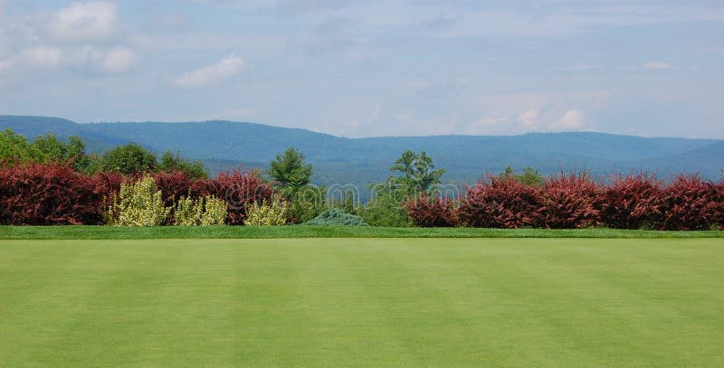 The view from a mountain-top golf course in Maine. The view from a mountain-top golf course in Maine