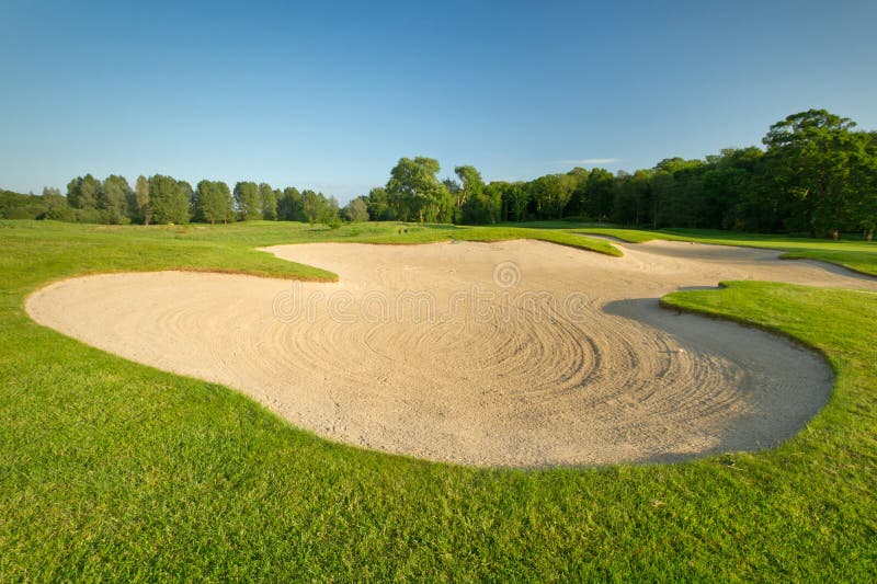 Idyllic golf course with sand banks. Idyllic golf course with sand banks